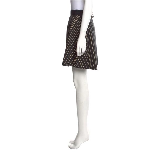 Alice + Olivia Black White Lined Striped A Line Mini Skirt 8 Classic Versatile - Picture 4 of 10